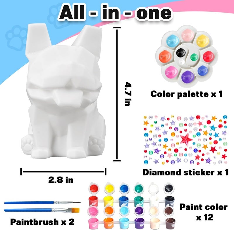 FUNZBO Paint Your Own Dog French Bulldog Lamp Kit - Arts and Crafts Supplies Painting Kits for Kids Teens, DIY Night Light Dog Toy for Toddler Girl Boy 3 4 5 6 7 8 9 10 11 12 Christmas Birthday Gifts - Image 2